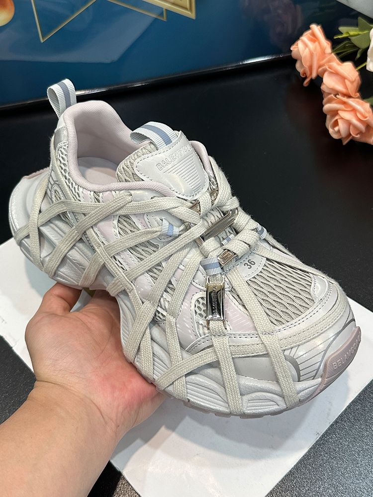 Thick-Soled Height-Increasing Dad Shoes for Women - 2025 Spring/Summer Niche Spider Web Mesh Lace-Up Casual Sneakers