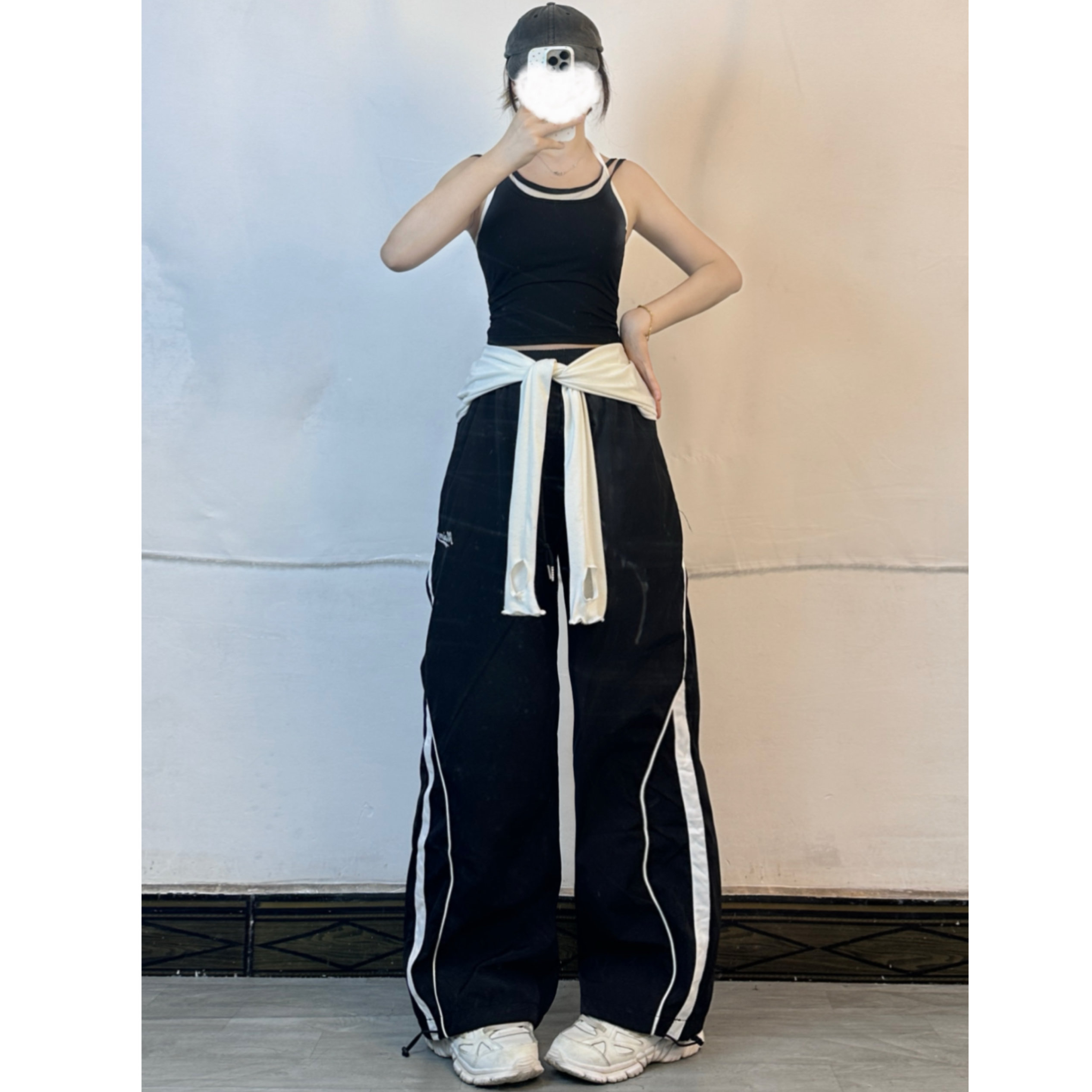 Thin Quick-Dry Hip-Hop Dance Pants for Women with Side Curve Design - Casual Y2K Style Work Pants