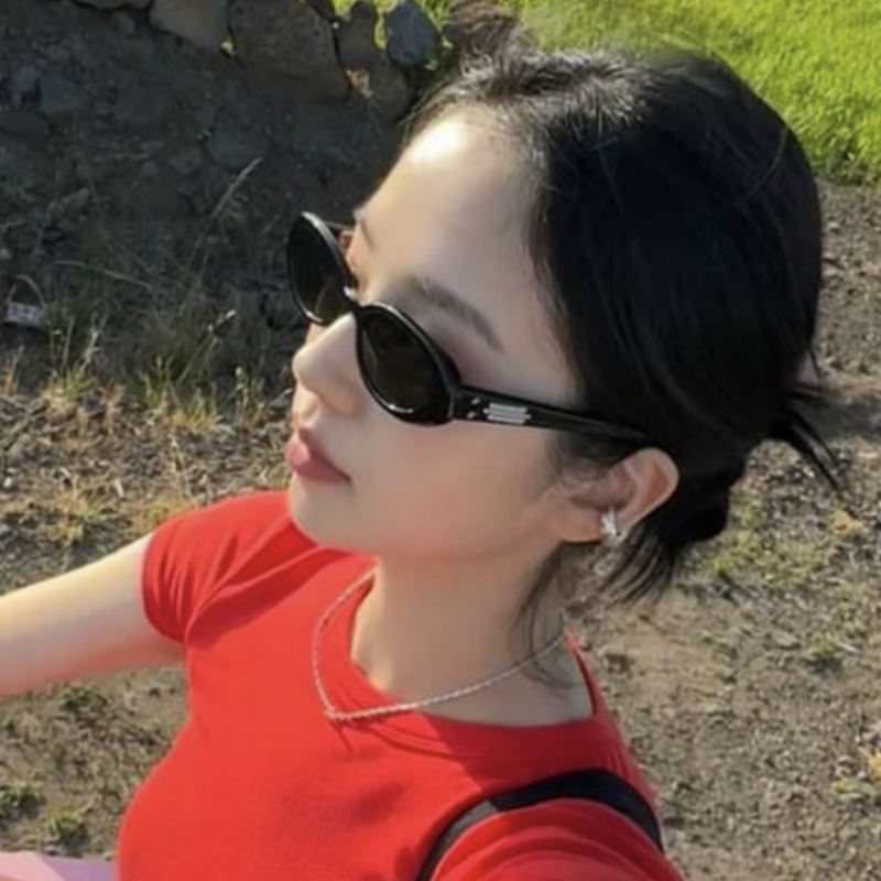 Trendy 2025 Oval Cat Eye Sunglasses for Women with Interchangeable Accessories, Stylish GM Sunglasses, Y2K Fashion Statement