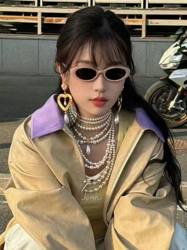 Trendy 2025 Oval Cat Eye Sunglasses for Women with Interchangeable Accessories, Stylish GM Sunglasses, Y2K Fashion Statement Trendy 2025 Oval Cat Eye Sunglasses for Women with Interchangeable Accessories, Stylish GM Sunglasses, Y2K Fashion Statement