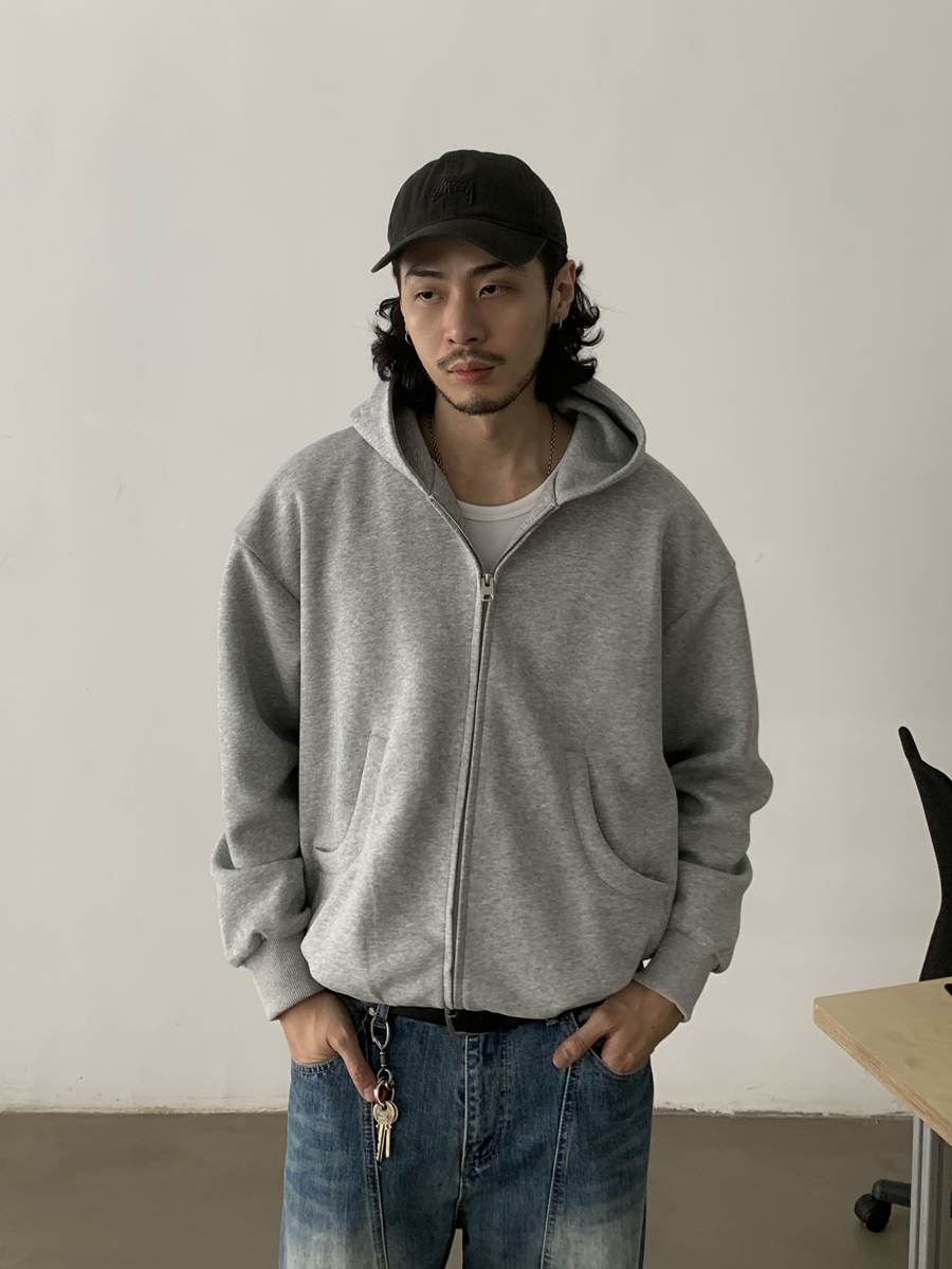 Trendy American-Style Loose Boxy Cropped Zip-Up Sweatshirt Jacket for Unisex - Airy Layer for Casual Style Trendy American-Style Loose Boxy Cropped Zip-Up Sweatshirt Jacket for Unisex - Airy Layer for Casual Style