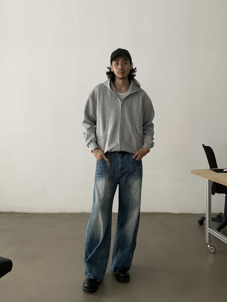 Trendy American-Style Loose Boxy Cropped Zip-Up Sweatshirt Jacket for Unisex - Airy Layer for Casual Style Trendy American-Style Loose Boxy Cropped Zip-Up Sweatshirt Jacket for Unisex - Airy Layer for Casual Style