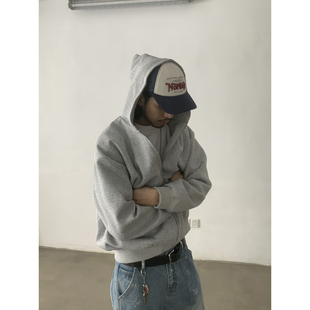 Trendy American-Style Loose Boxy Cropped Zip-Up Sweatshirt Jacket for Unisex - Airy Layer for Casual Style