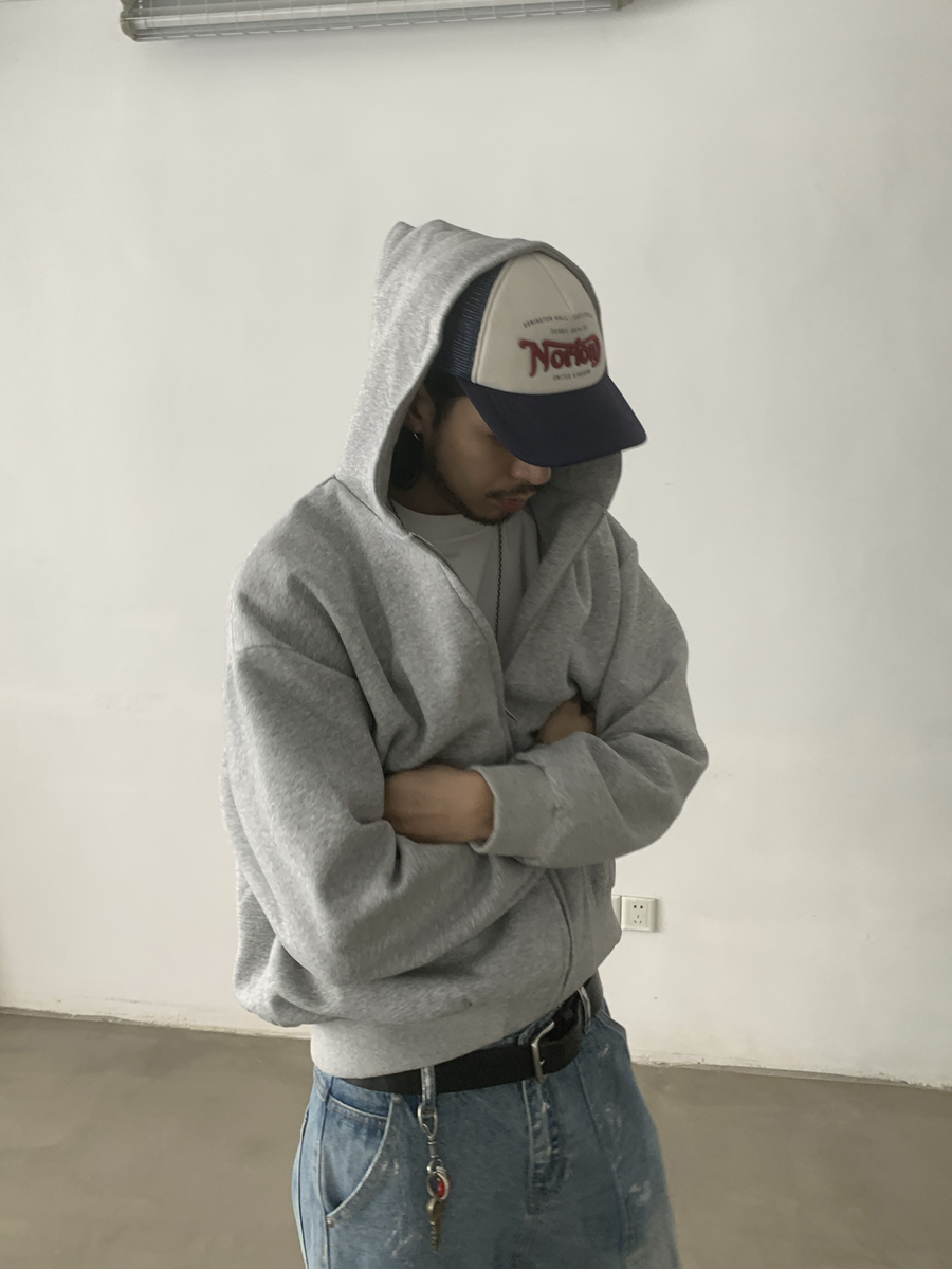 Trendy American-Style Loose Boxy Cropped Zip-Up Sweatshirt Jacket for Unisex - Airy Layer for Casual Style