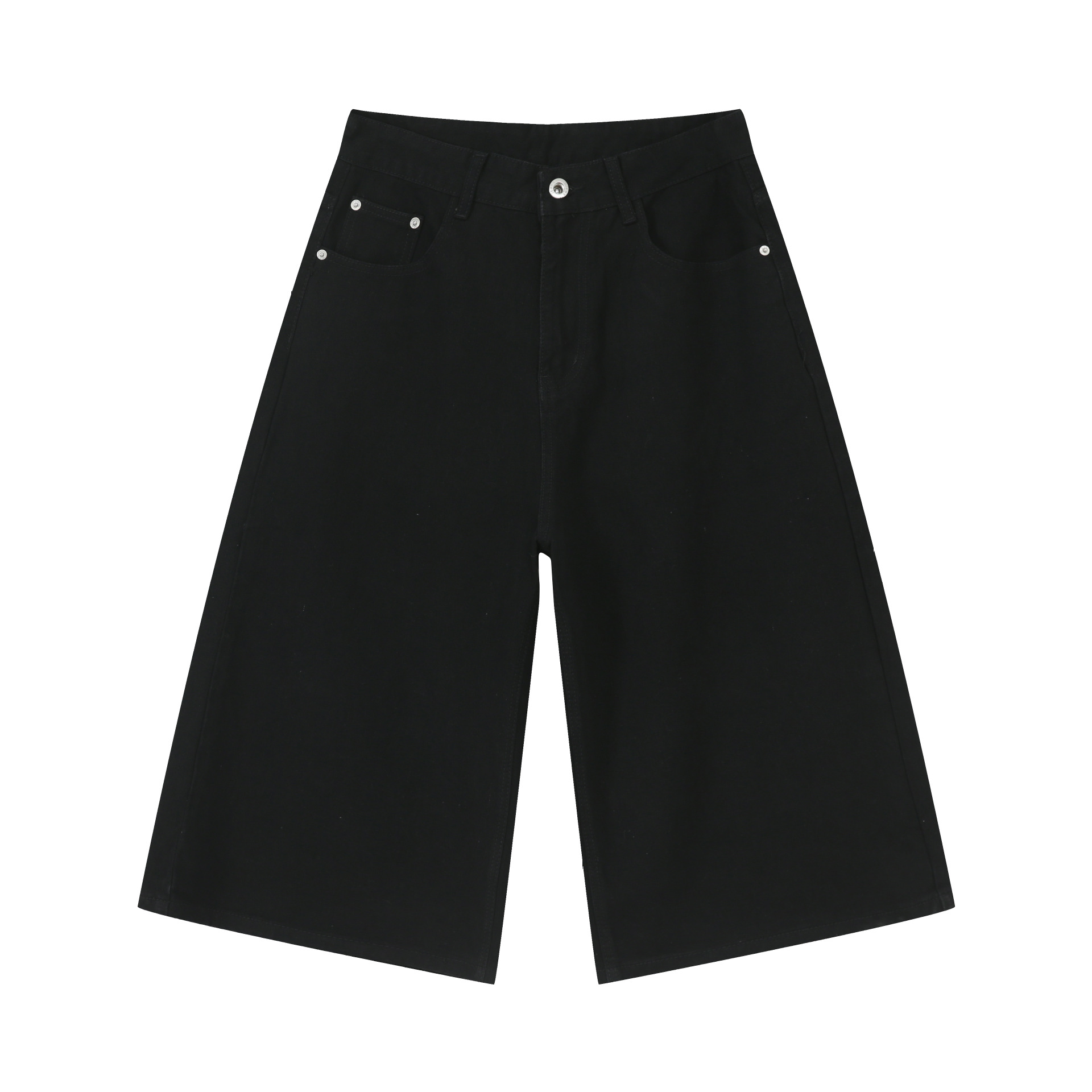 Trendy American Vintage Wide-Leg Seven-Point Denim Shorts for Men - Summer Washed Loose Fit Mid-Length Fashion Shorts Trendy American Vintage Wide-Leg Seven-Point Denim Shorts for Men - Summer Washed Loose Fit Mid-Length Fashion Shorts