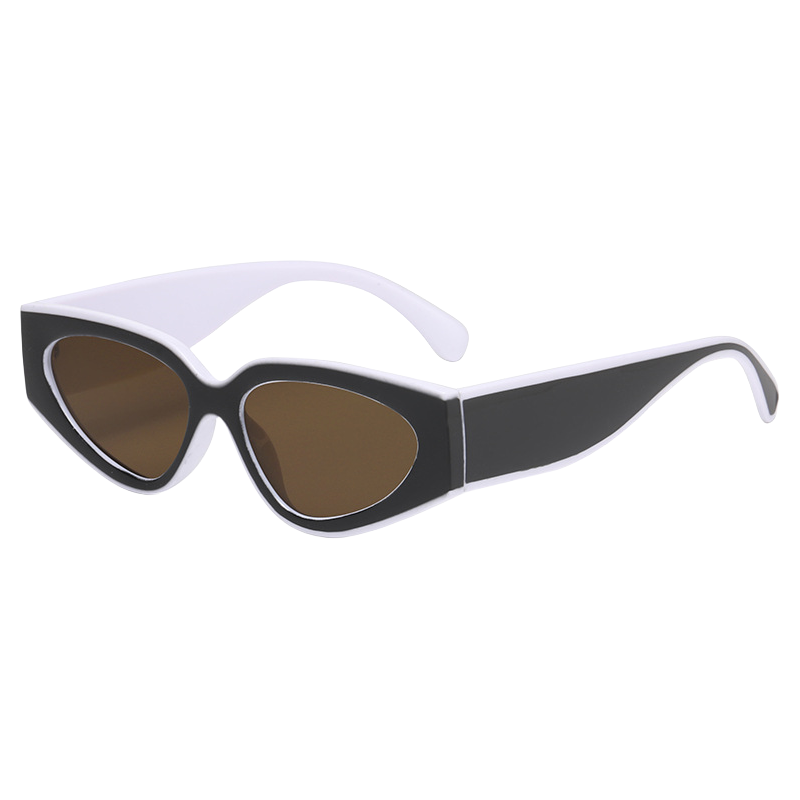 Trendy Black and White Color-Block Cat-Eye Sunglasses for Women - Retro European American Style, Fashionable Sun Protection Trendy Black and White Color-Block Cat-Eye Sunglasses for Women - Retro European American Style, Fashionable Sun Protection