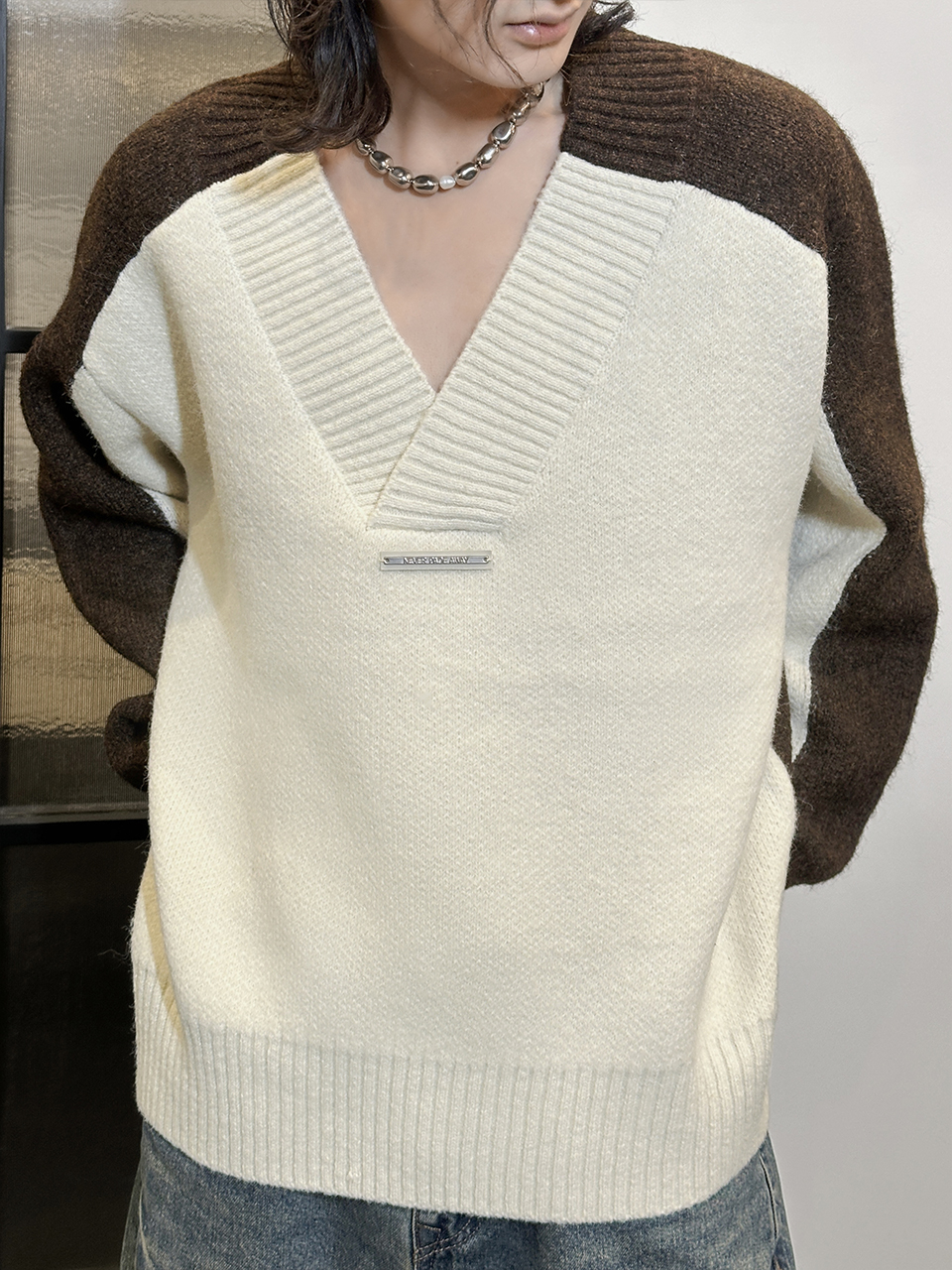 Trendy Casual Spliced Wool Blend Pullover Sweater for Autumn 2025 – Versatile Niche Design, Perfect for Fall Fashion Trendy Casual Spliced Wool Blend Pullover Sweater for Autumn 2025 – Versatile Niche Design, Perfect for Fall Fashion