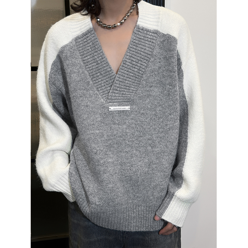 Trendy Casual Spliced Wool Blend Pullover Sweater for Autumn 2025 – Versatile Niche Design, Perfect for Fall Fashion Trendy Casual Spliced Wool Blend Pullover Sweater for Autumn 2025 – Versatile Niche Design, Perfect for Fall Fashion