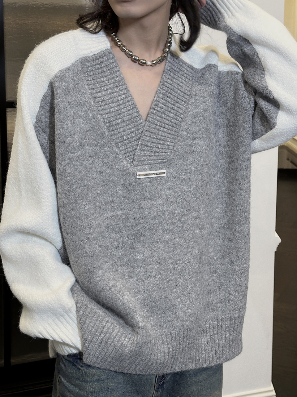 Trendy Casual Spliced Wool Blend Pullover Sweater for Autumn 2025 – Versatile Niche Design, Perfect for Fall Fashion Trendy Casual Spliced Wool Blend Pullover Sweater for Autumn 2025 – Versatile Niche Design, Perfect for Fall Fashion