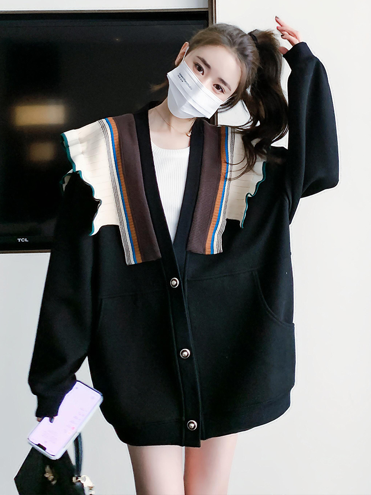 Trendy Casual Sweatshirt Jacket for Women - Spring Autumn 2025 College Style Baseball Cardigan in Korean Fashion Trendy Casual Sweatshirt Jacket for Women - Spring Autumn 2025 College Style Baseball Cardigan in Korean Fashion