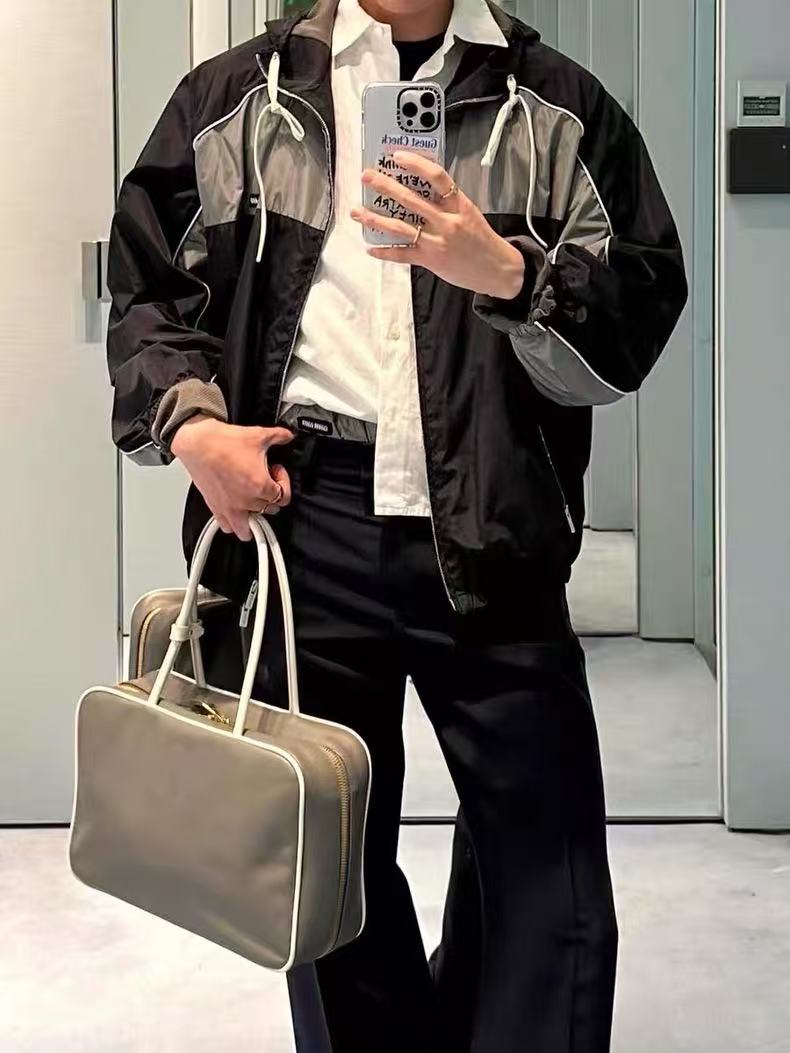 Trendy Color Block Boston Briefcase Handbag - Women's Shoulder Bag for Internet Celebrities - 2025 Fashion Statement