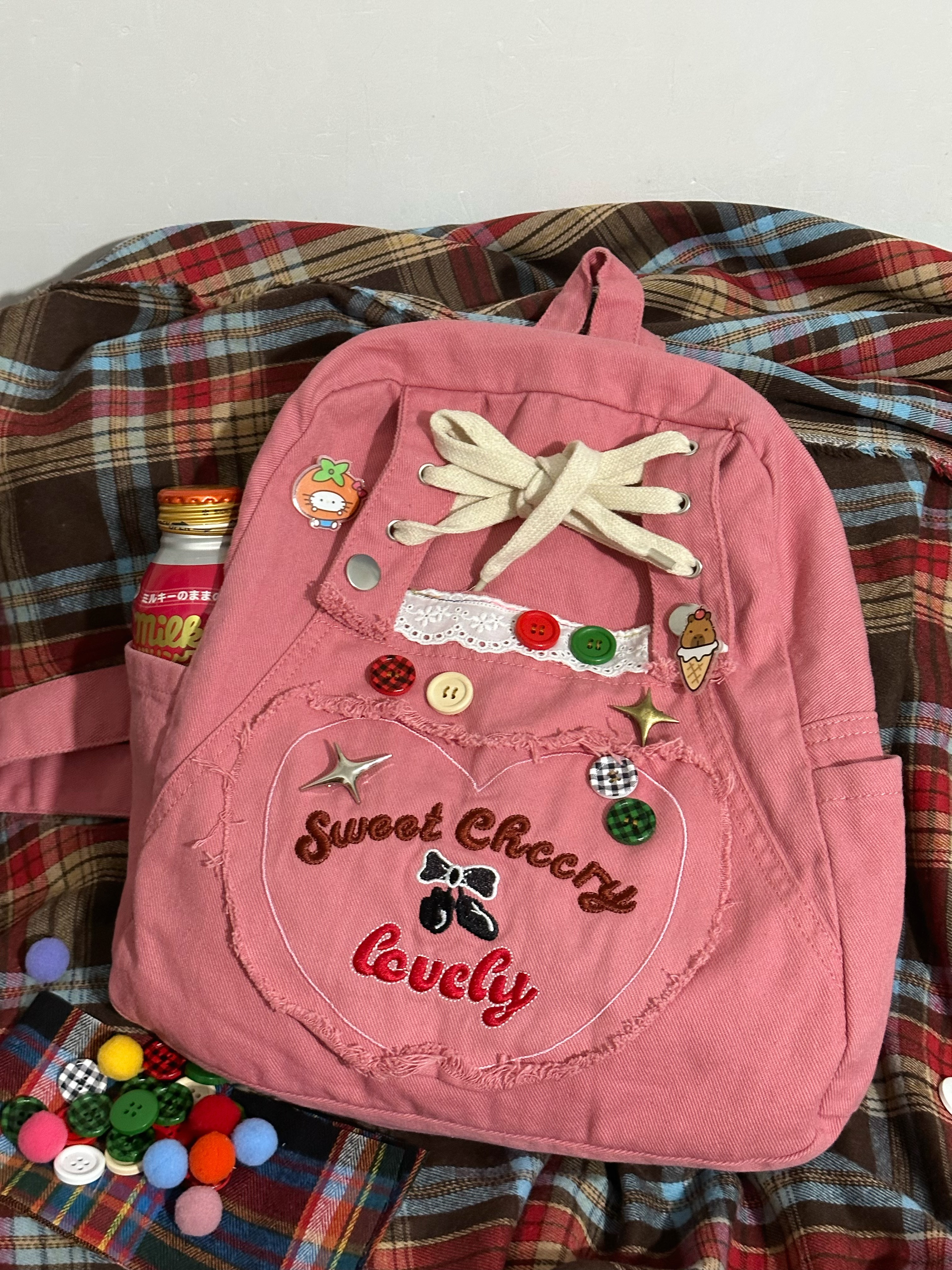 Trendy Cute Girls Double Shoulder Denim Backpack - Stylish Class Bag for Students - Sweet Cool Design