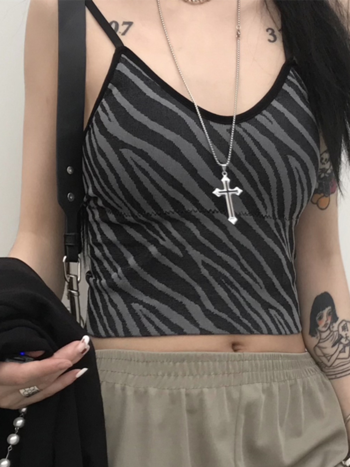 Trendy Dance Outfit with Padded Tank Top and Zebra Print Sports Bra for Jazz Dancing, Cool Girl Style