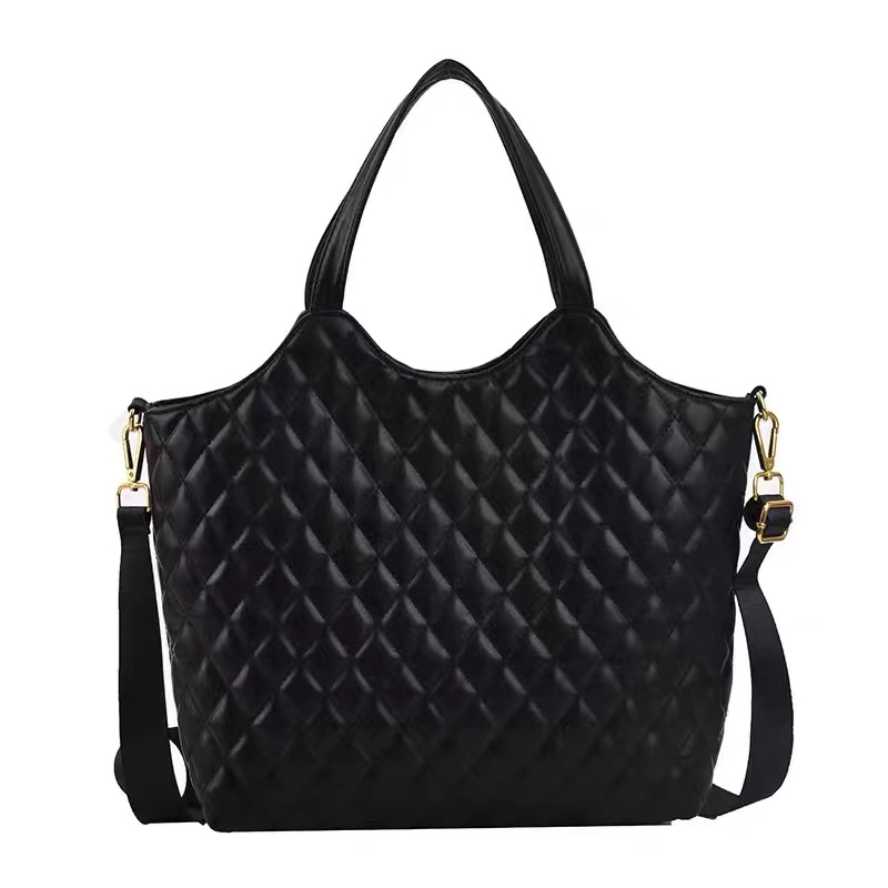 Trendy Diamond-Patterned Tote Bag - Versatile High-Capacity Chanel-Style Shoulder Bag for Commuting and Everyday Use Trendy Diamond-Patterned Tote Bag - Versatile High-Capacity Chanel-Style Shoulder Bag for Commuting and Everyday Use