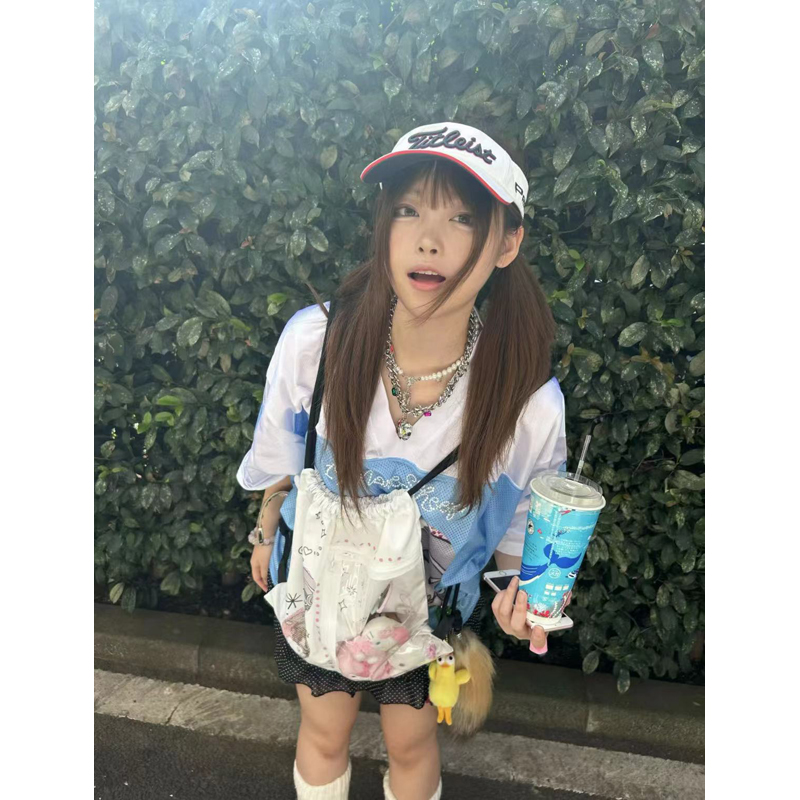 Trendy Large Capacity Printed Drawstring Backpack for Students - Cute Design School Bag