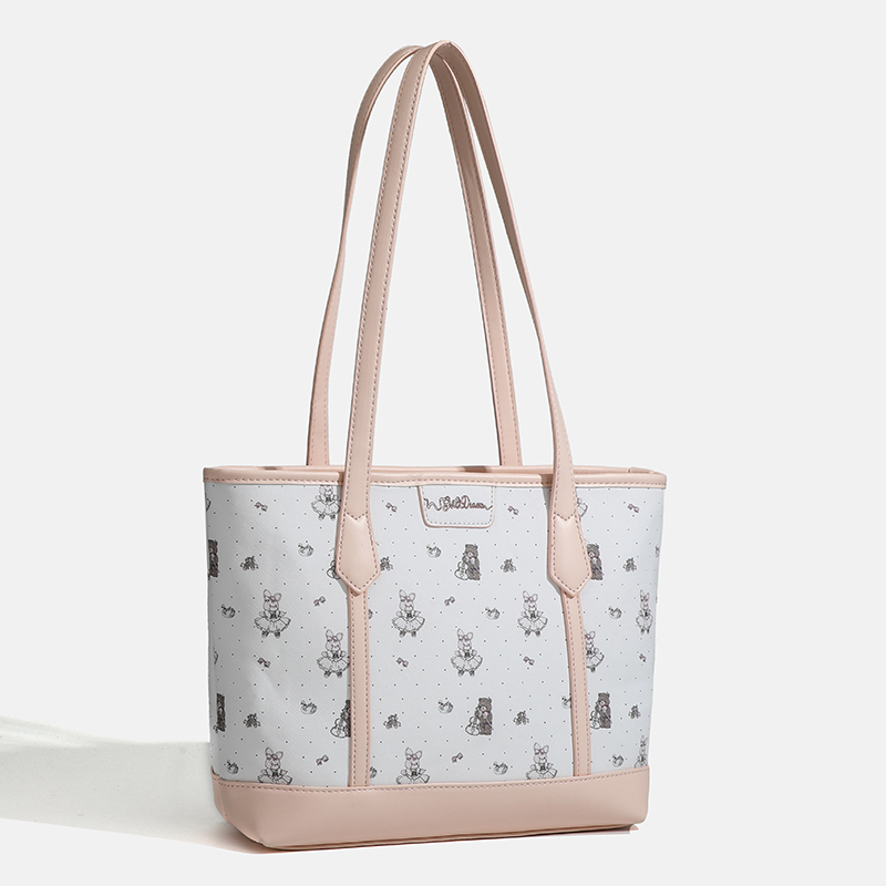 Trendy Large-Capacity Tote Bag for Women with Cartoon Print - 2025 New Style Commuting Shoulder Handbag