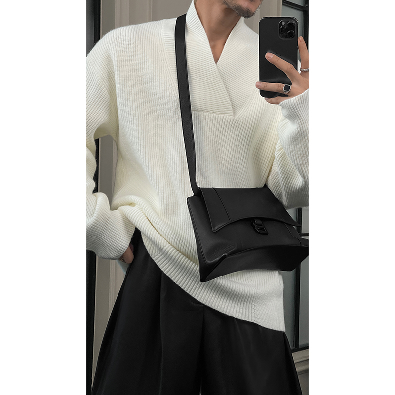 Trendy Minimalist Knitted Base Shirt - Loose Comfortable Versatile Autumn Style