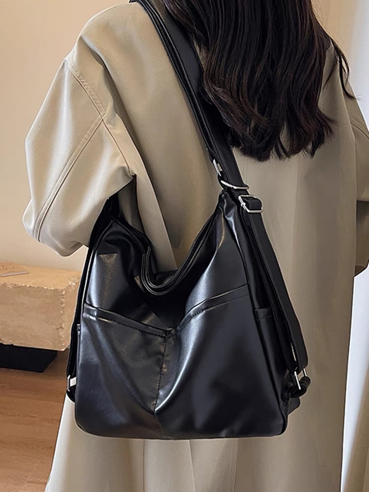 Trendy Minimalist Women's Bag 2025 - Large Capacity Soft Leather Shoulder & Backpack for Commuting, High-Quality Fashion Accessory