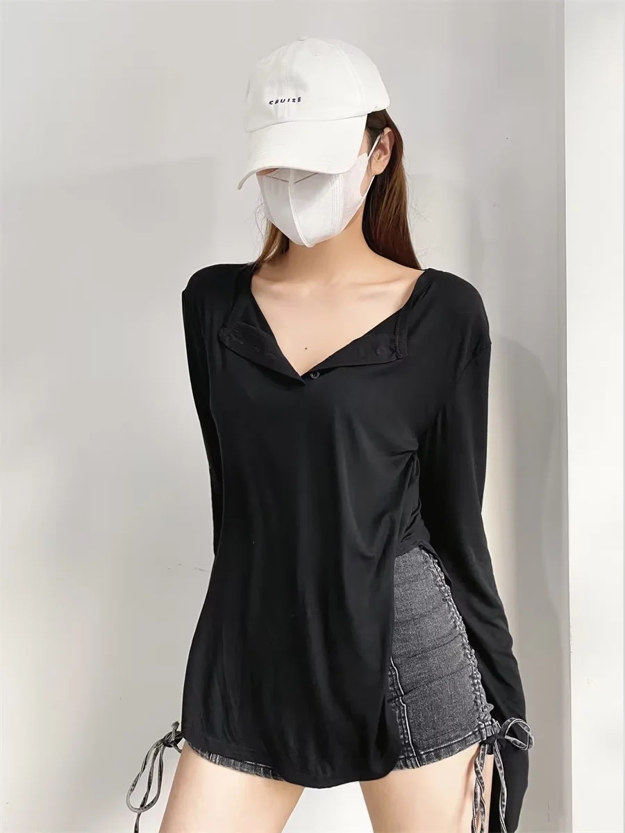 Trendy Multicolor Loose Long Sleeve Women's K-Pop Hip-Hop Jazz Top - Street Dance American Style Outerwear