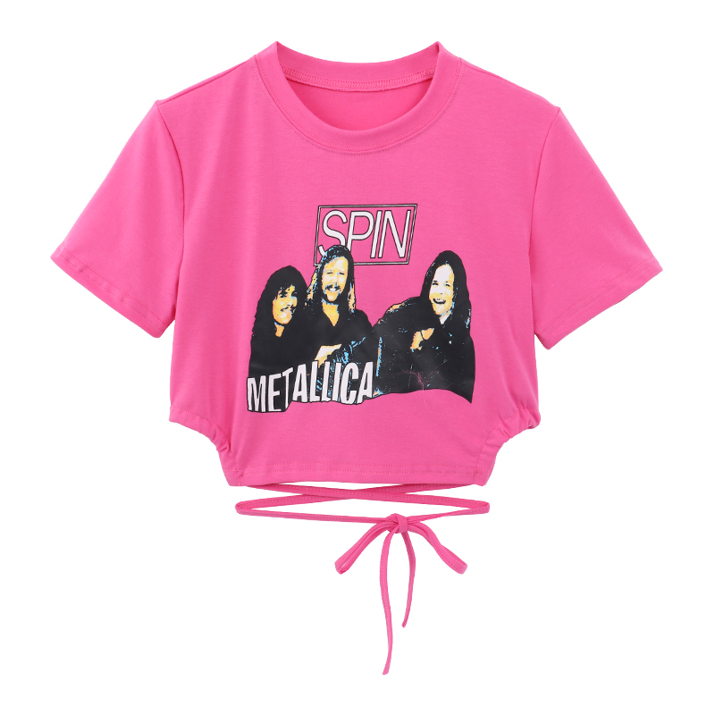 Trendy Pink Crop Top T-Shirt for Women, Short Sleeve Dance Style, European and American Fashion, Spicy Girl Design, Casual Chic. Trendy Pink Crop Top T-Shirt for Women, Short Sleeve Dance Style, European and American Fashion, Spicy Girl Design, Casual Chic.