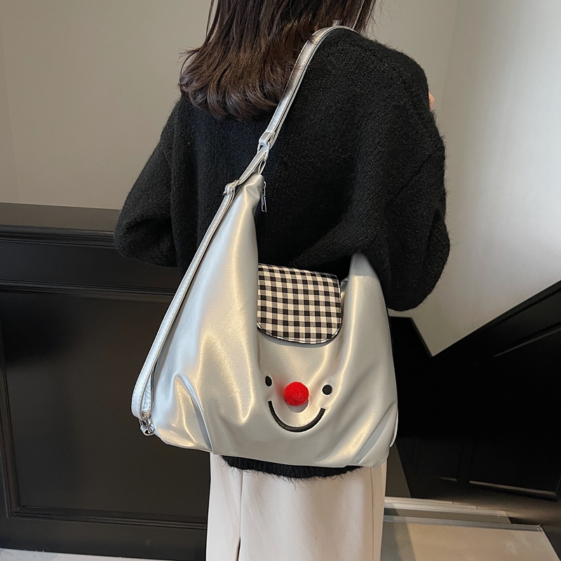 Trendy Smiley Face Backpack for Women - Casual Large Capacity Tote Bag for College Students - 2025 INS Style Trendy Smiley Face Backpack for Women - Casual Large Capacity Tote Bag for College Students - 2025 INS Style