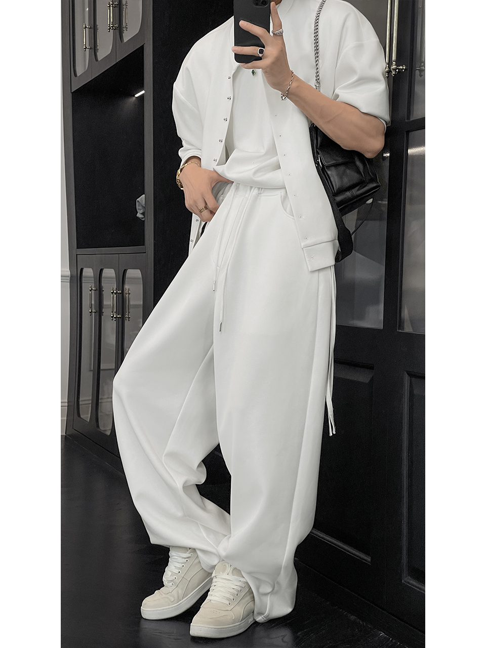 Trendy Spring 3-Piece Set: Curved Knife Long Pants, Loose Short-Sleeve T-Shirt & Sleeveless Cardigan for Effortless Style