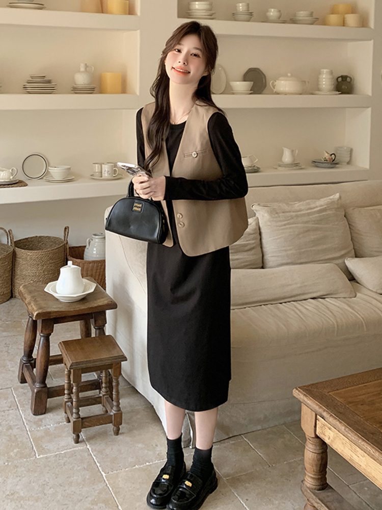 Trendy Two-Piece Vest Suit Dress Set for Women - Early Spring 2025 Style, Chic and Fashionable Outfit