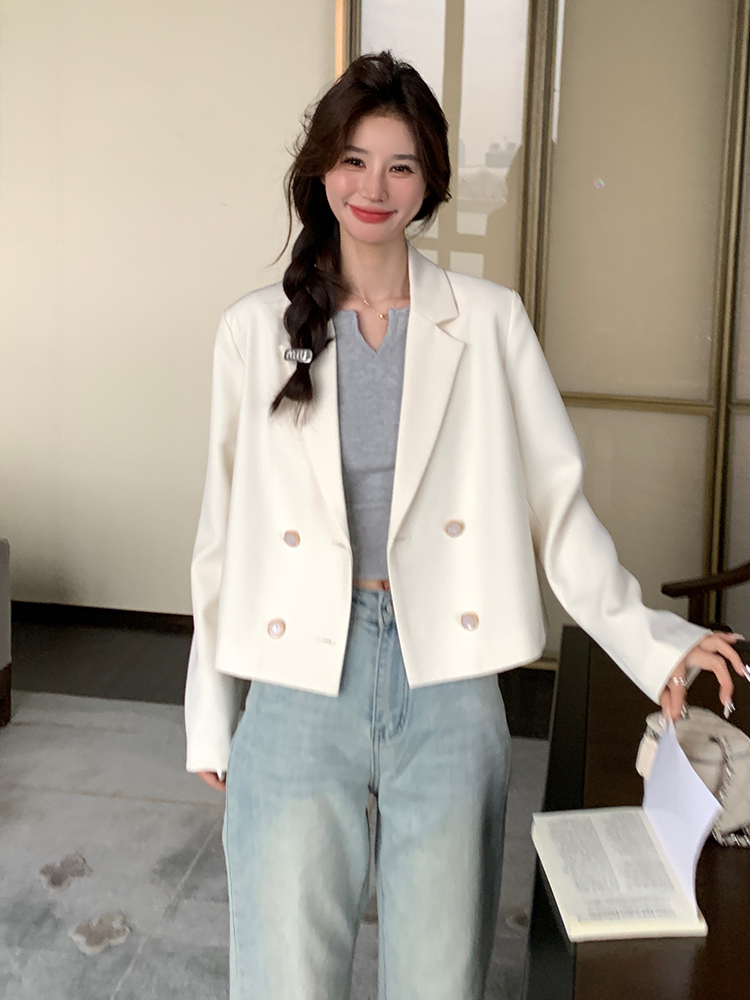 Trendy White Blazer for Women, Unique Short Thin Suit for Spring & Autumn 2025, Stylish Casual Wear Trendy White Blazer for Women, Unique Short Thin Suit for Spring & Autumn 2025, Stylish Casual Wear