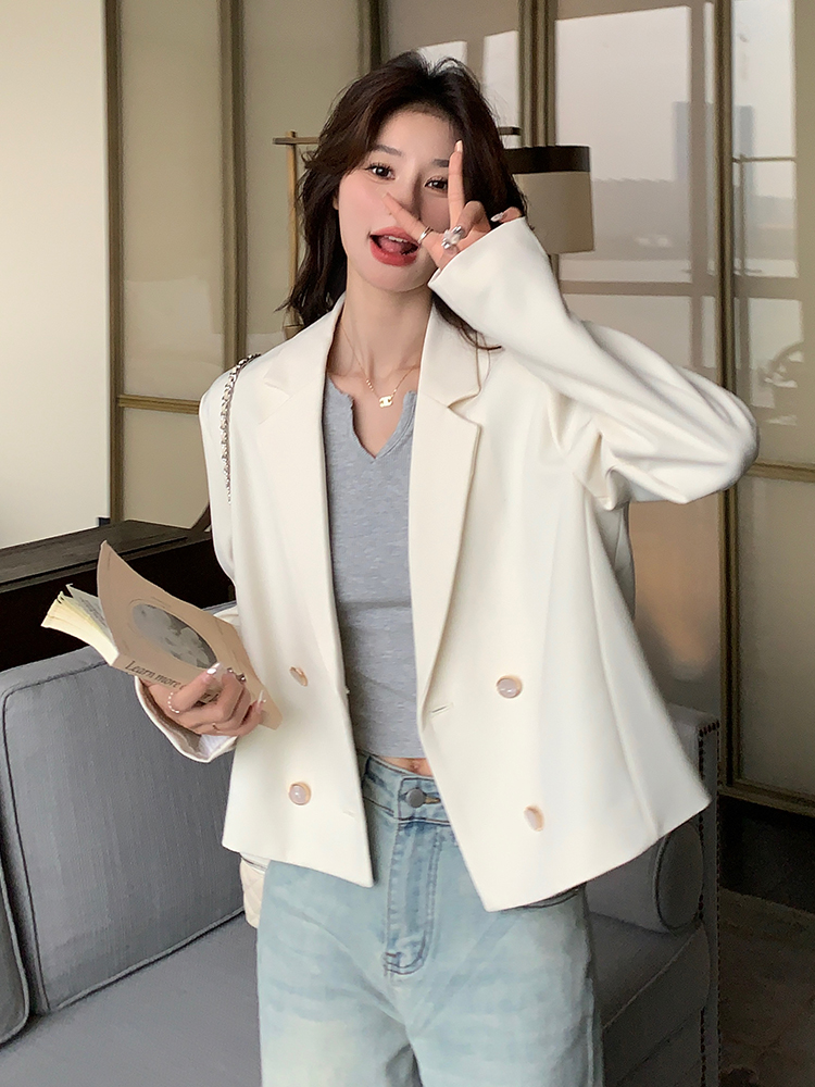 Trendy White Blazer for Women, Unique Short Thin Suit for Spring & Autumn 2025, Stylish Casual Wear Trendy White Blazer for Women, Unique Short Thin Suit for Spring & Autumn 2025, Stylish Casual Wear