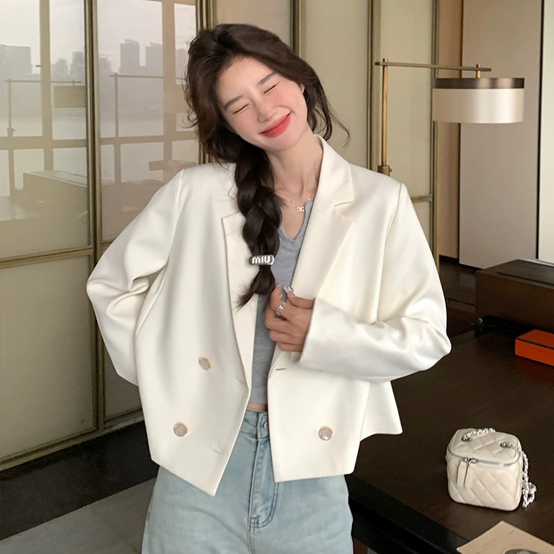 Trendy White Blazer for Women, Unique Short Thin Suit for Spring & Autumn 2025, Stylish Casual Wear Trendy White Blazer for Women, Unique Short Thin Suit for Spring & Autumn 2025, Stylish Casual Wear