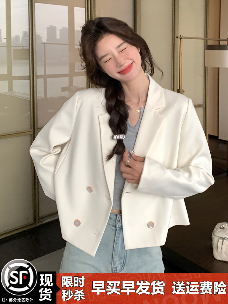 Trendy White Blazer for Women, Unique Short Thin Suit for Spring & Autumn 2025, Stylish Casual Wear Trendy White Blazer for Women, Unique Short Thin Suit for Spring & Autumn 2025, Stylish Casual Wear