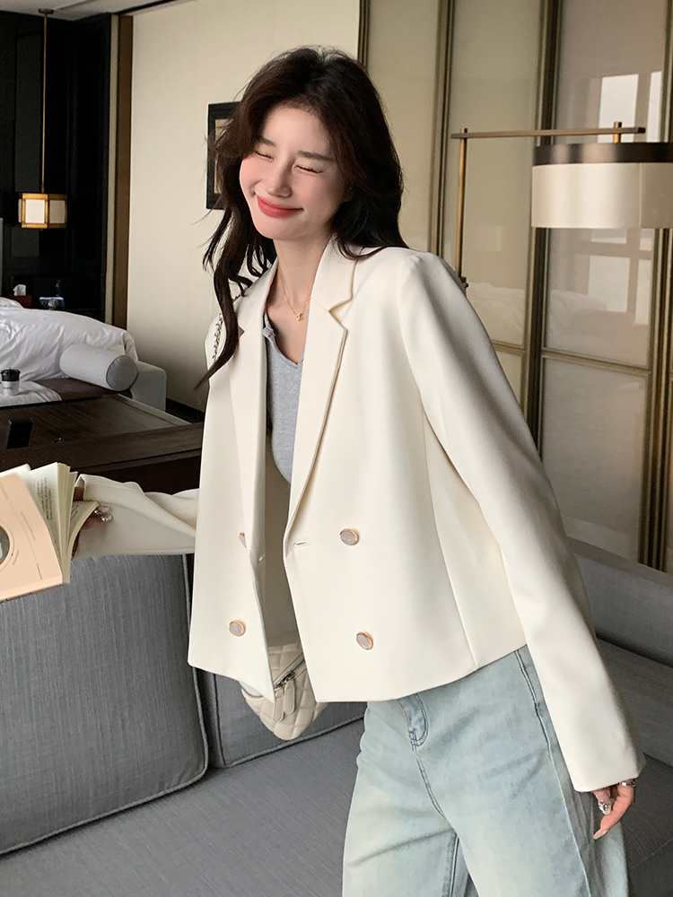 Trendy White Blazer for Women, Unique Short Thin Suit for Spring & Autumn 2025, Stylish Casual Wear