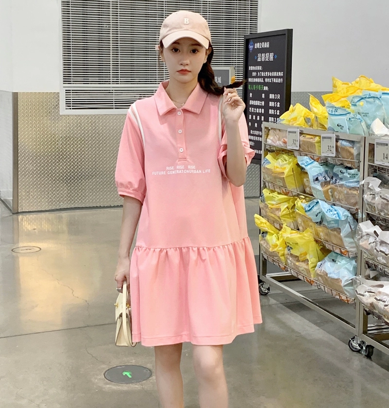 Trendy Women's Casual Polo Dress - Summer 2025 Loose Fit College Style T-Shirt Dress for Leisure Sports and Everyday Wear Trendy Women's Casual Polo Dress - Summer 2025 Loose Fit College Style T-Shirt Dress for Leisure Sports and Everyday Wear