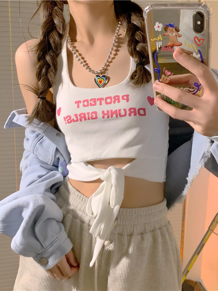 Trendy Y2K Jazz Dance Crop Top with Halter Neck Design for Music Festivals - Perfect Dance Outfit for Stylish Girls