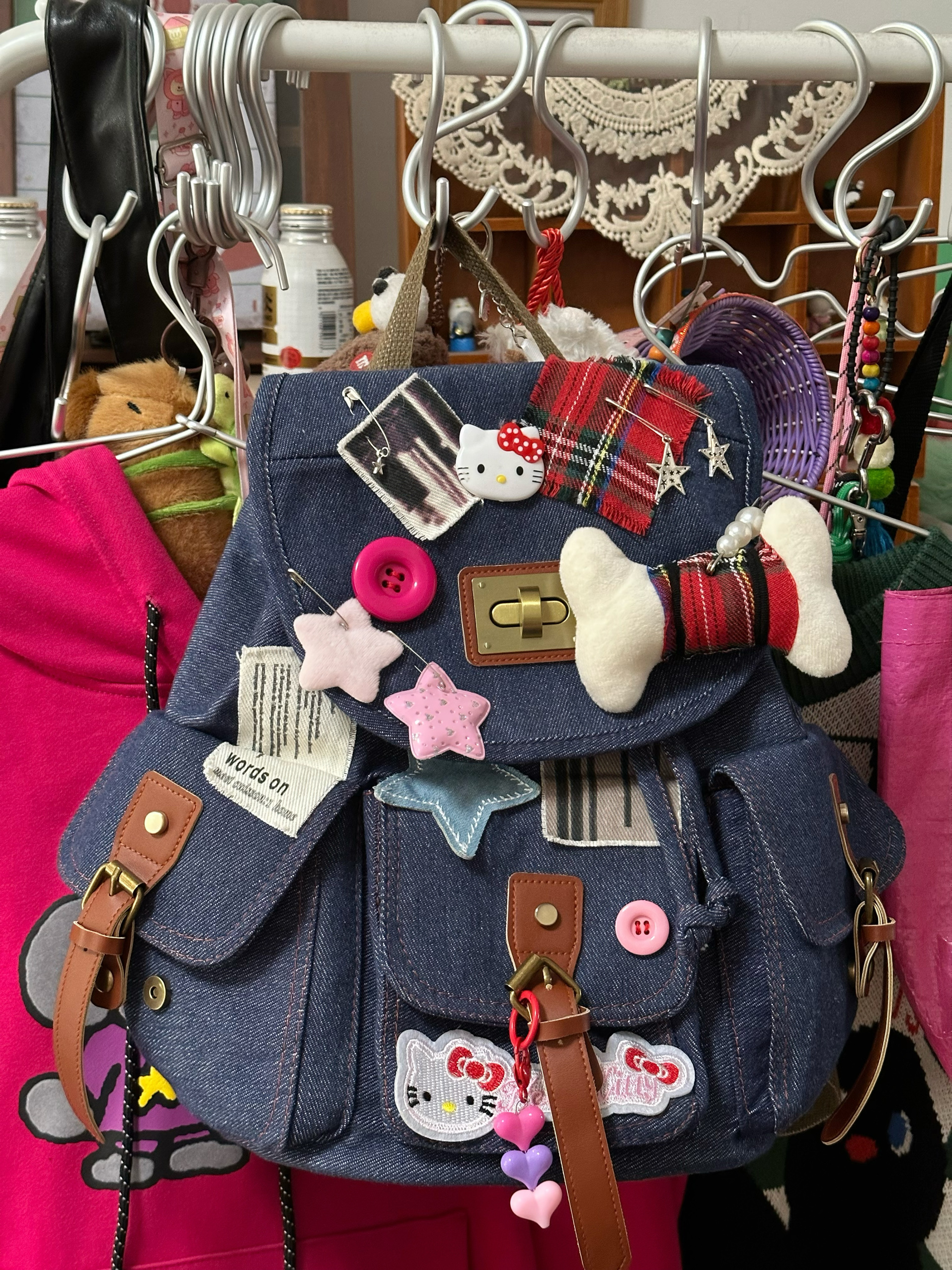 Trendy Y2K Large-Capacity Denim Backpack for Women, Stylish Retro Bag, Versatile Fashion Backpack Trendy Y2K Large-Capacity Denim Backpack for Women, Stylish Retro Bag, Versatile Fashion Backpack