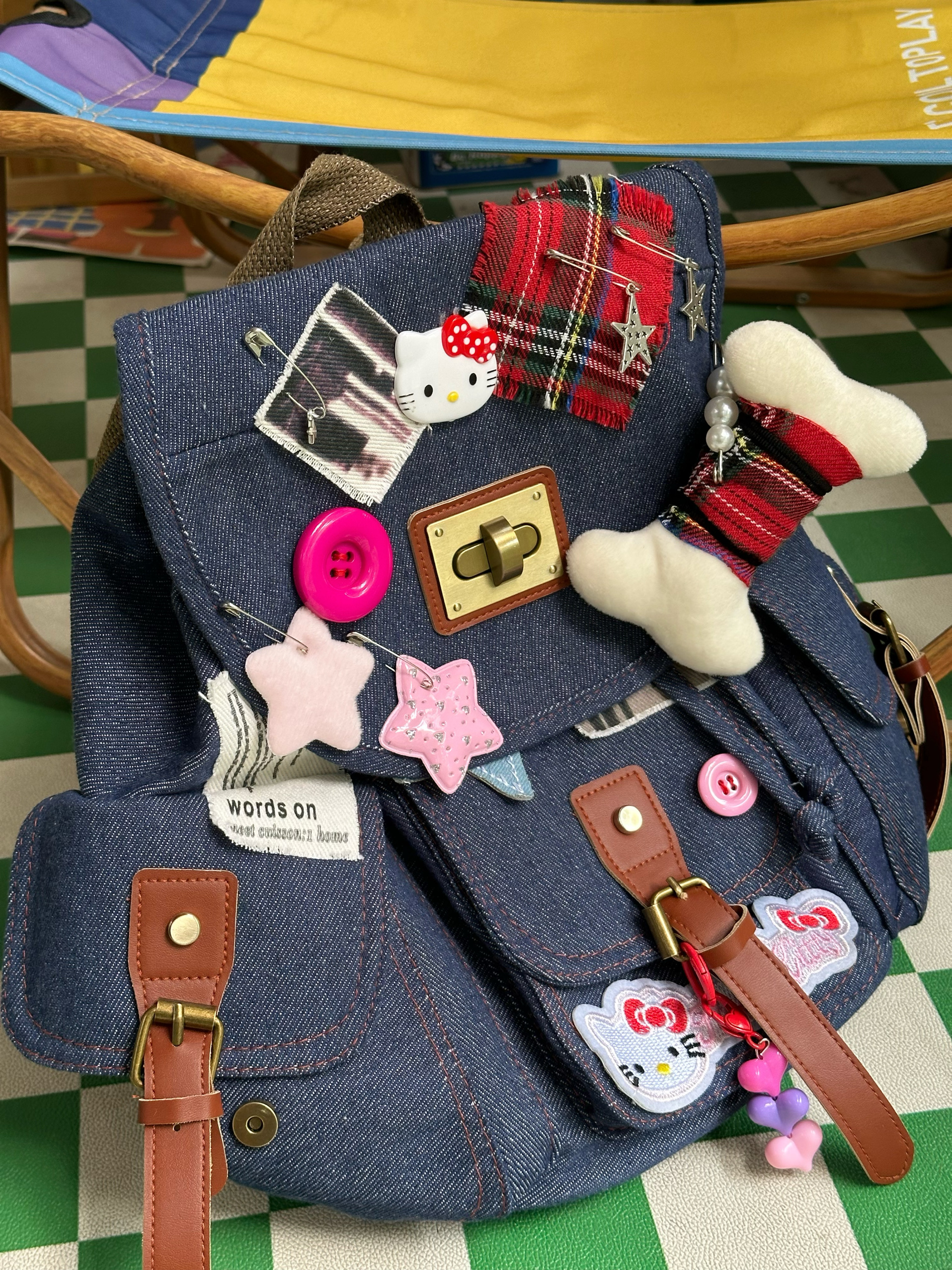 Trendy Y2K Large-Capacity Denim Backpack for Women, Stylish Retro Bag, Versatile Fashion Backpack