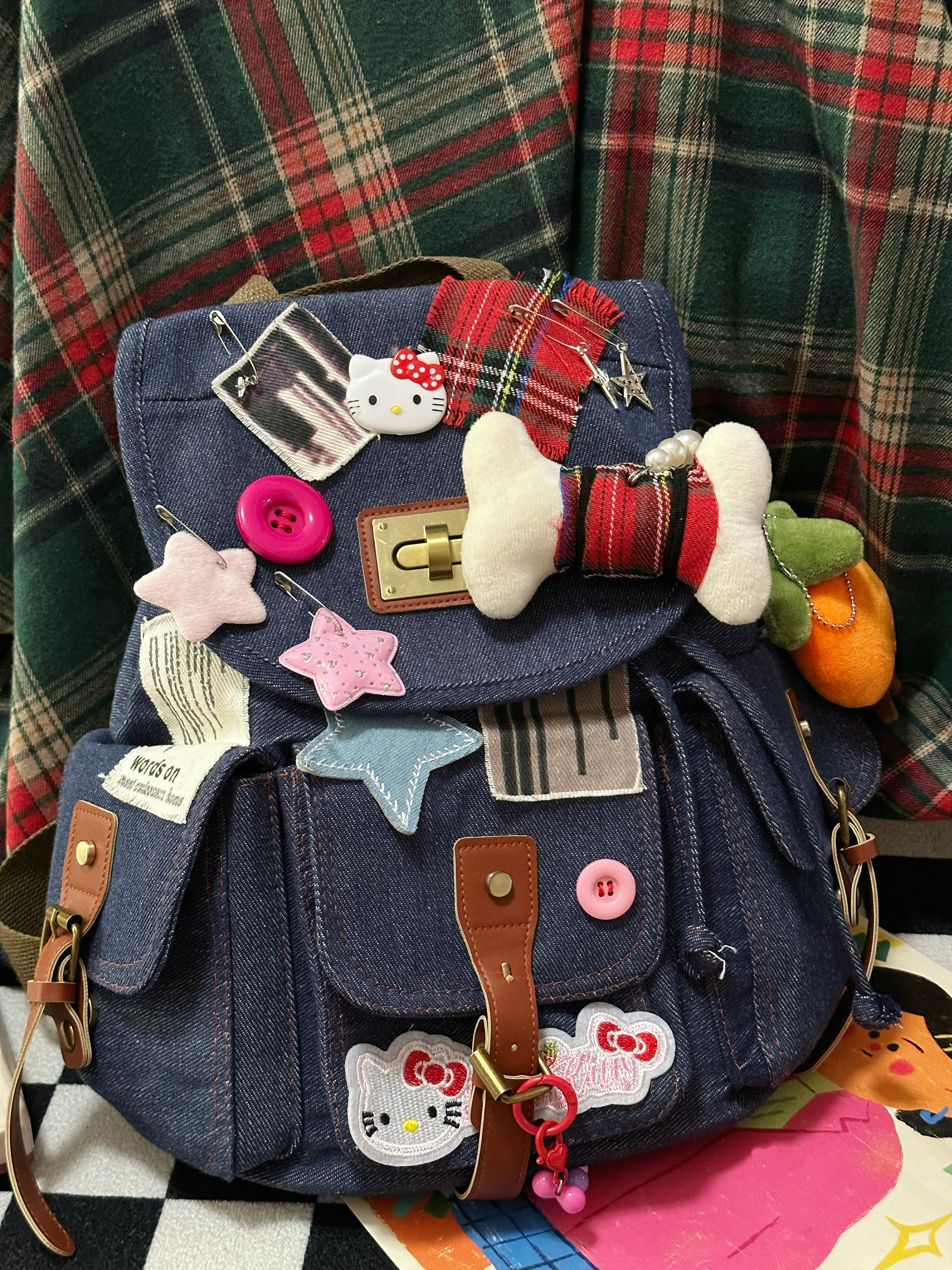 Trendy Y2K Large-Capacity Denim Backpack for Women, Stylish Retro Bag, Versatile Fashion Backpack