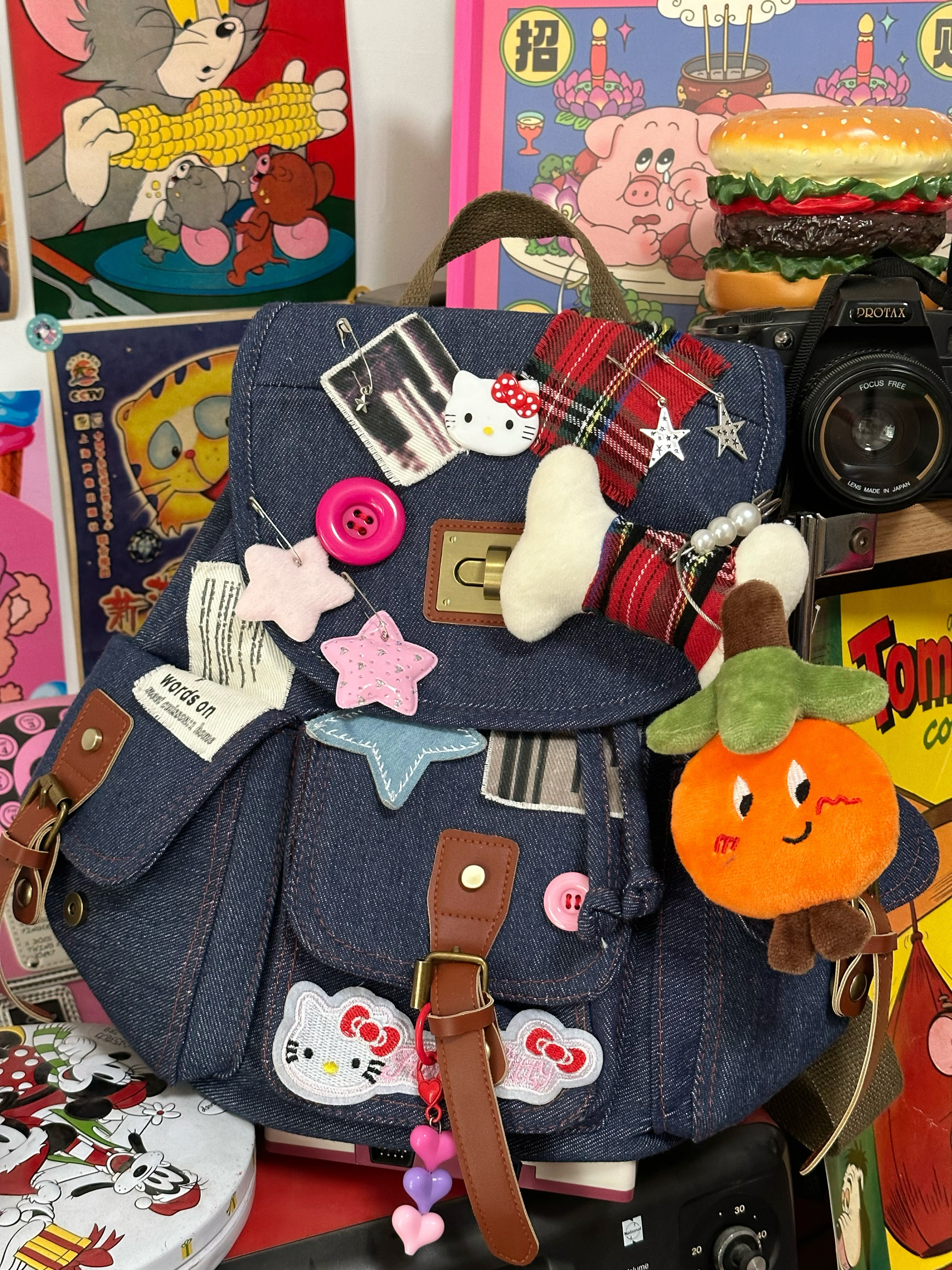 Trendy Y2K Large-Capacity Denim Backpack for Women, Stylish Retro Bag, Versatile Fashion Backpack Trendy Y2K Large-Capacity Denim Backpack for Women, Stylish Retro Bag, Versatile Fashion Backpack