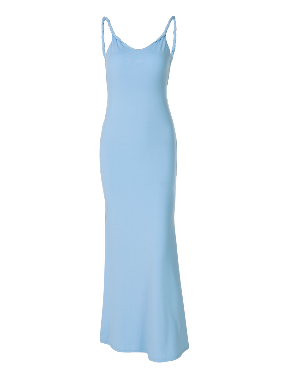 Twisted Strap Backless Bodycon Dress for Women - Elastic Slim Fit, High Waist, Sexy Long Dress in European and American Instagram Style Twisted Strap Backless Bodycon Dress for Women - Elastic Slim Fit, High Waist, Sexy Long Dress in European and American Instagram Style