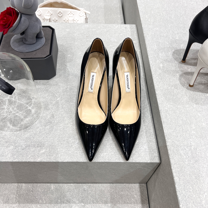 Ultra-High Heel Pointed Toe White Patent Leather Stiletto Slip-On Office Shoes for Women - Autumn Fashion Essential Ultra-High Heel Pointed Toe White Patent Leather Stiletto Slip-On Office Shoes for Women - Autumn Fashion Essential