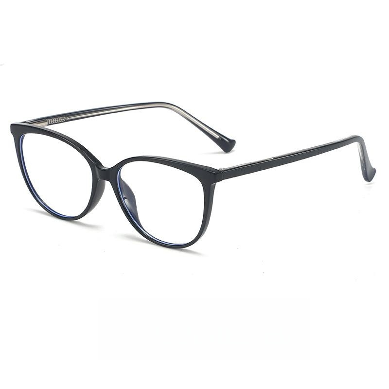 Ultra-Light Retro Cat-Eye Eyeglasses Frame - Black Thin Edge Makeup-Free Prescription Glasses for Women - Y2K Style