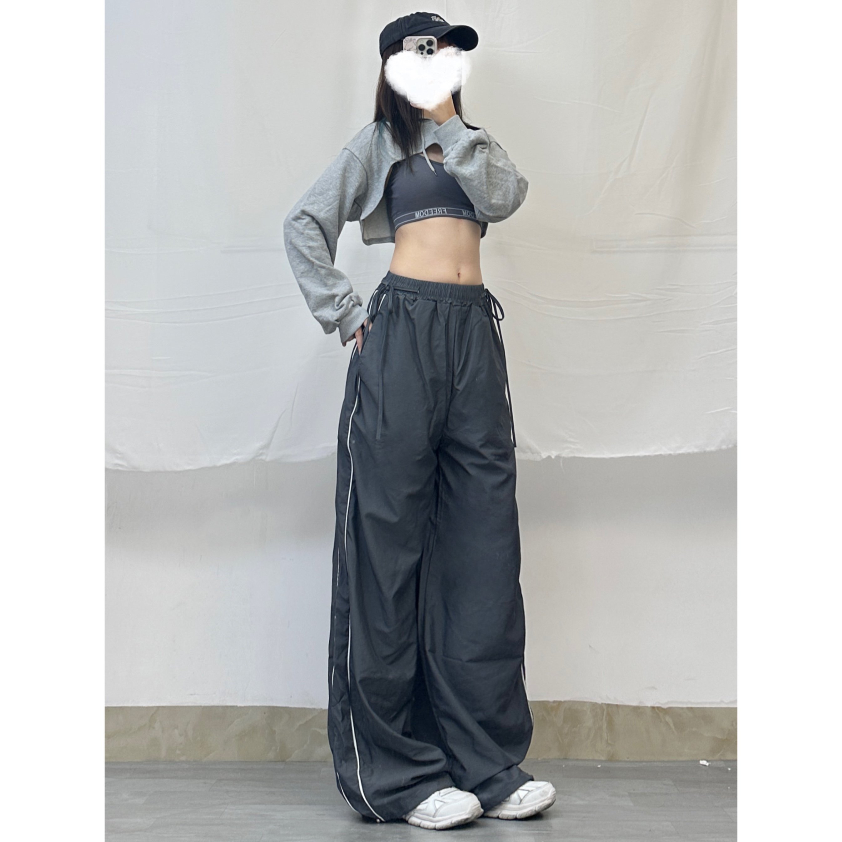 Ultra-Short Spicy Girl Sports Hoodie - Women's 2025 Jazz Dance Top in Trendy Y2K Style