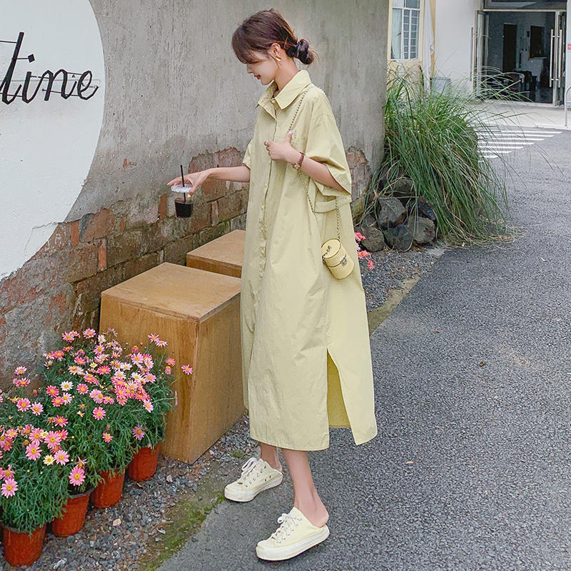 Unique High-End Shirt Dress for Women - Summer 2025, Stylish Loose Fit, Relaxed Long Design, Trendy Fashion Statement