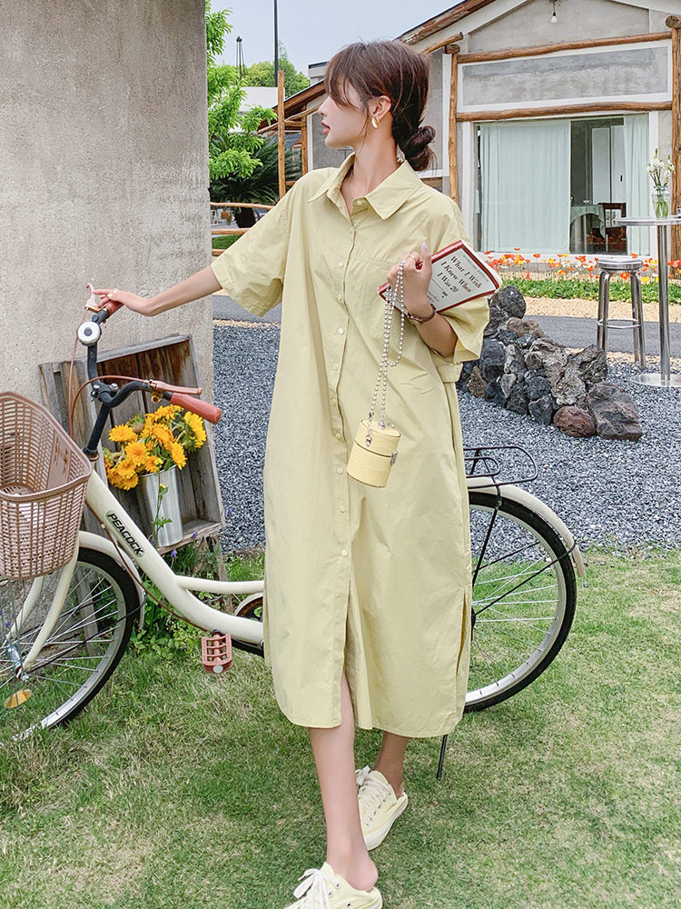 Unique High-End Shirt Dress for Women - Summer 2025, Stylish Loose Fit, Relaxed Long Design, Trendy Fashion Statement Unique High-End Shirt Dress for Women - Summer 2025, Stylish Loose Fit, Relaxed Long Design, Trendy Fashion Statement