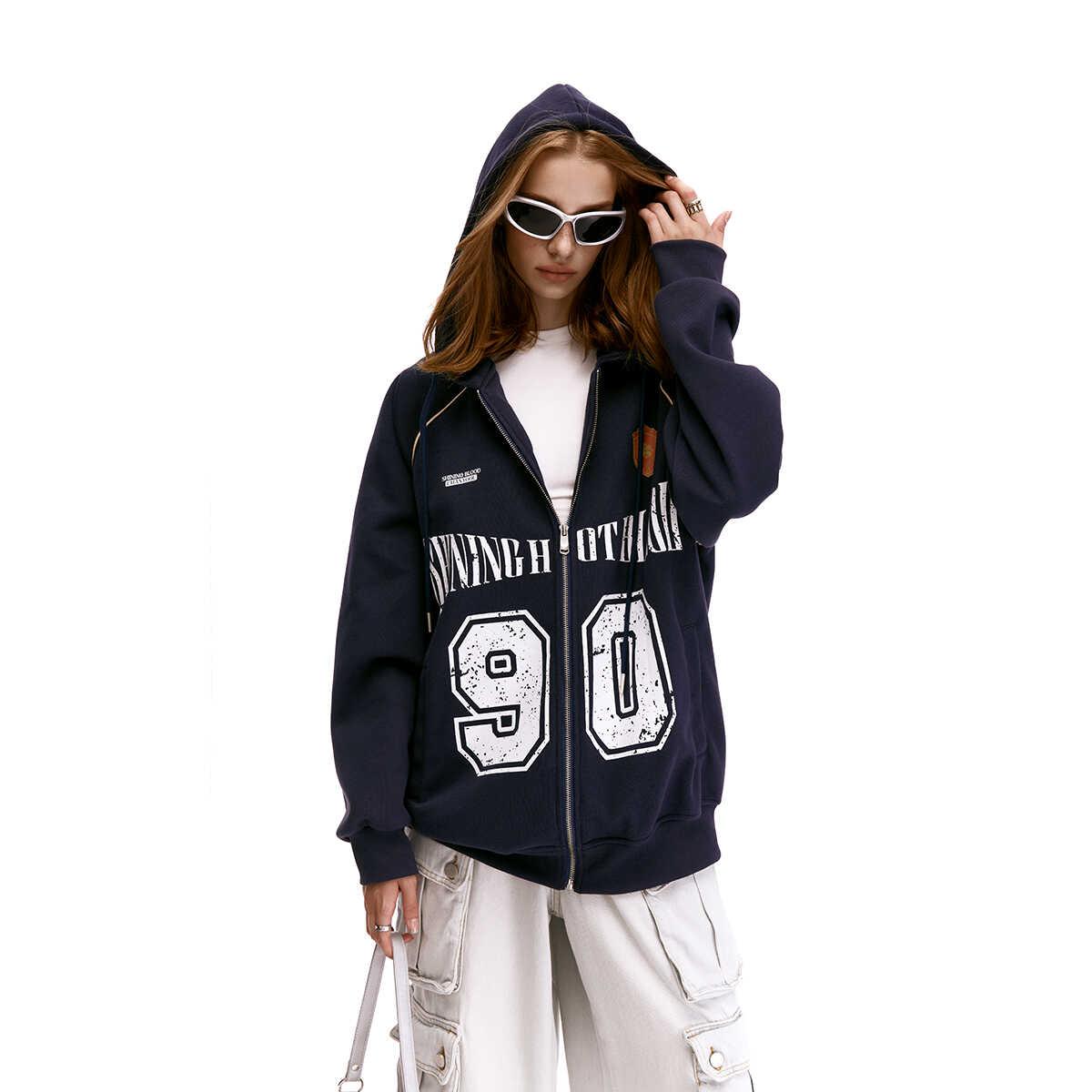 Unisex American Vintage Letter Print Cardigan Hoodie - Blockcore Casual Style for 90s Inspired Fashion Unisex American Vintage Letter Print Cardigan Hoodie - Blockcore Casual Style for 90s Inspired Fashion