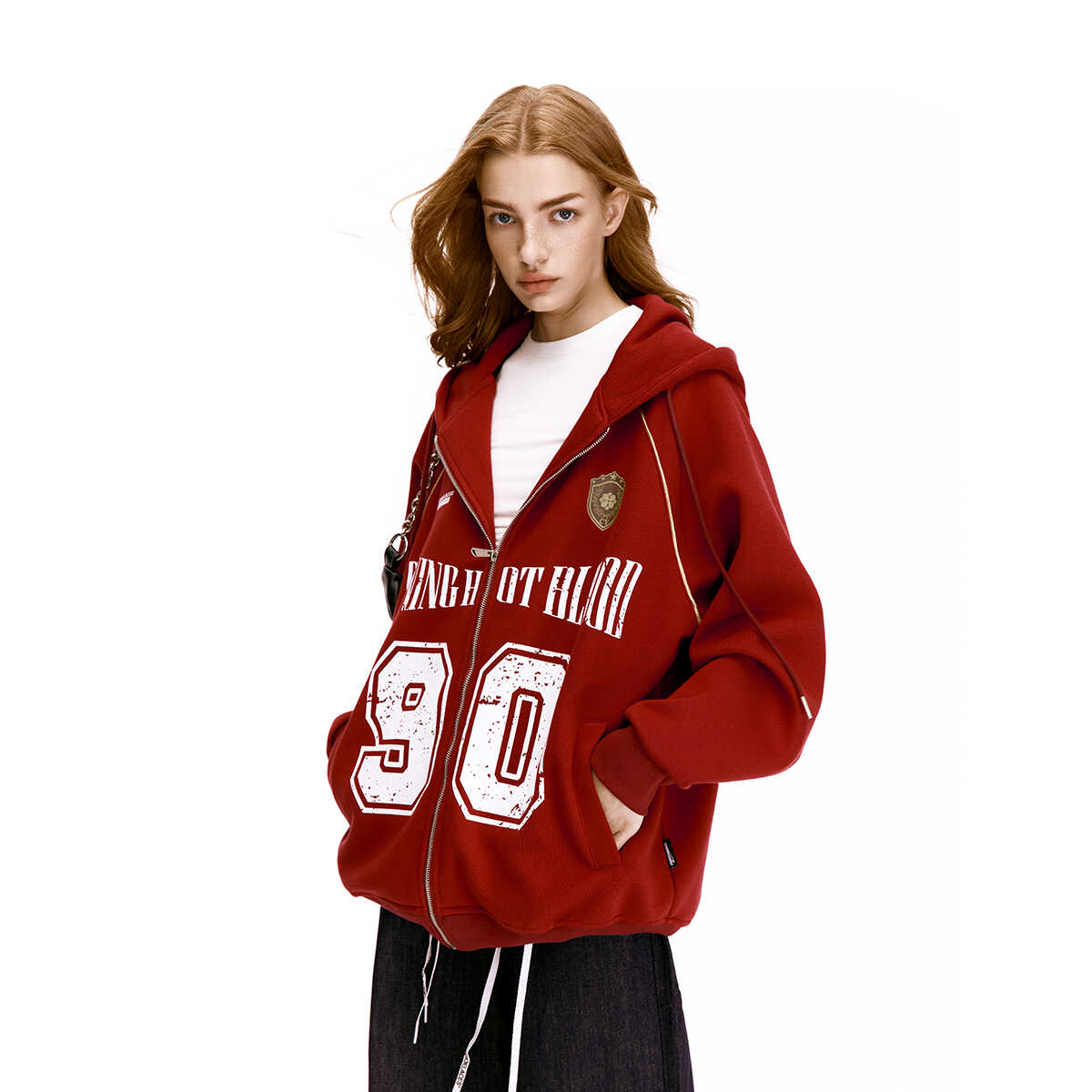 Unisex American Vintage Letter Print Cardigan Hoodie - Blockcore Casual Style for 90s Inspired Fashion Unisex American Vintage Letter Print Cardigan Hoodie - Blockcore Casual Style for 90s Inspired Fashion