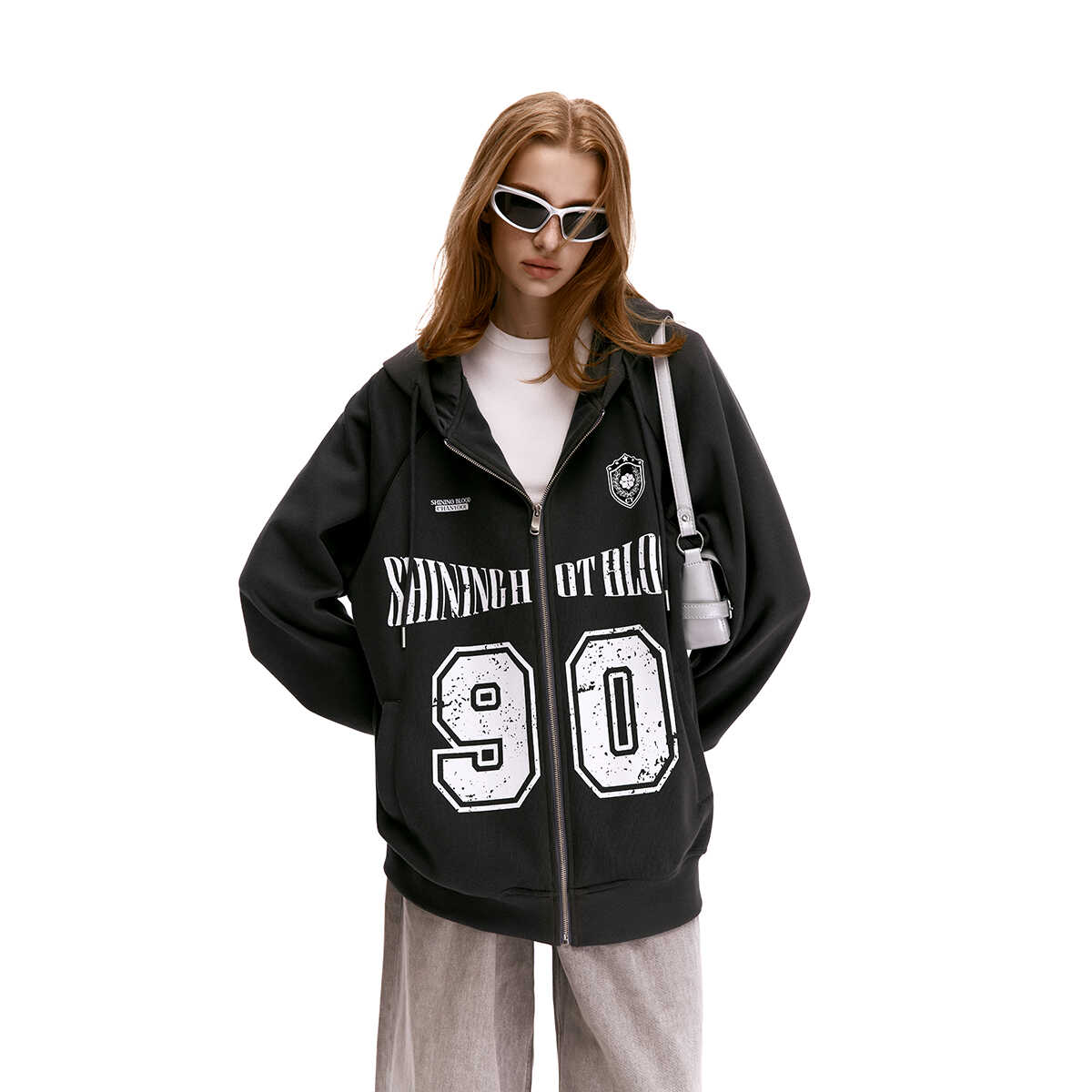 Unisex American Vintage Letter Print Cardigan Hoodie - Blockcore Casual Style for 90s Inspired Fashion Unisex American Vintage Letter Print Cardigan Hoodie - Blockcore Casual Style for 90s Inspired Fashion
