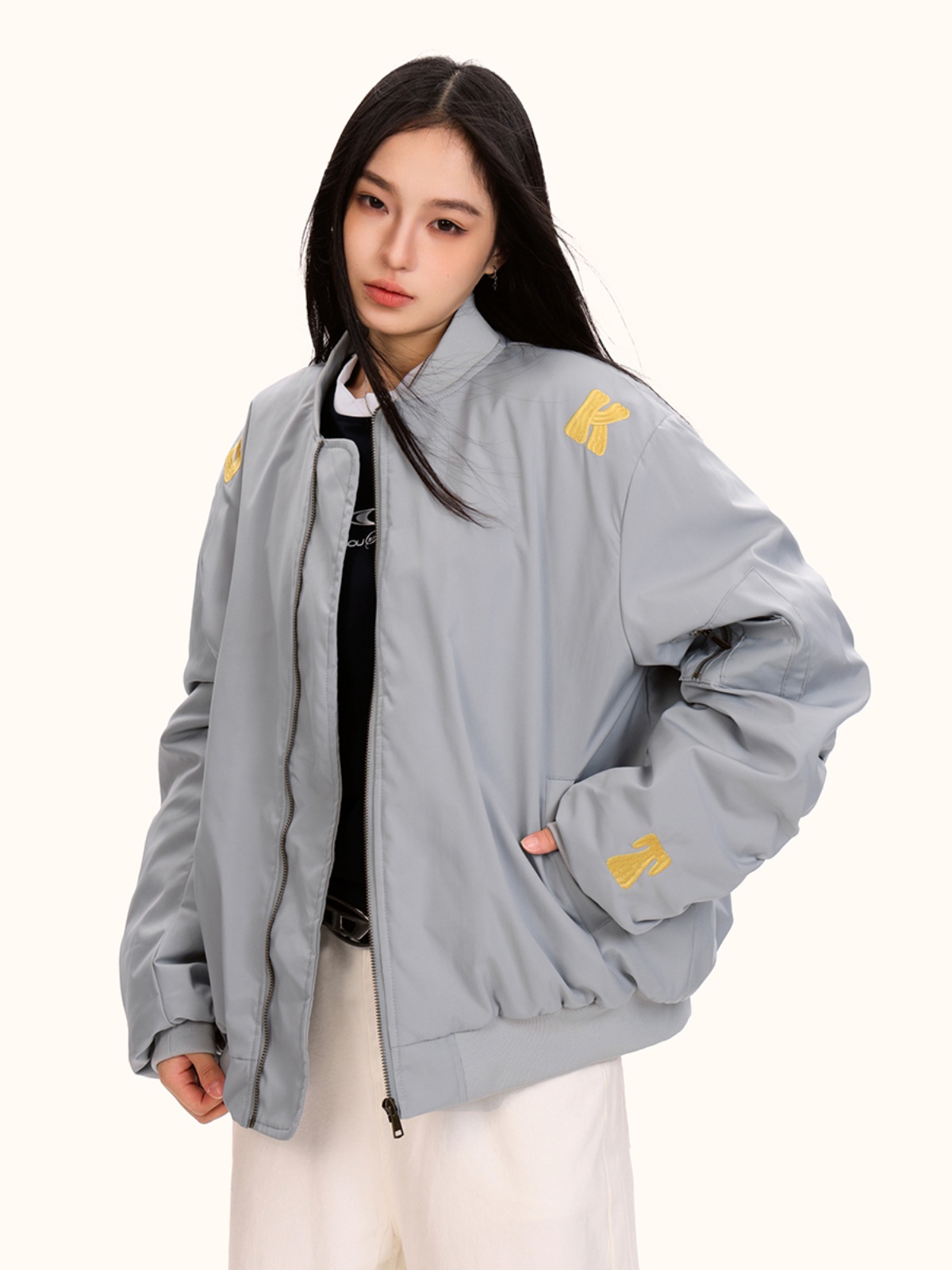 Unisex Ethnic Style Embroidered Padded Baseball Jacket - Vintage American Loose Fit Coat for Autumn Winter Fashion Unisex Ethnic Style Embroidered Padded Baseball Jacket - Vintage American Loose Fit Coat for Autumn Winter Fashion