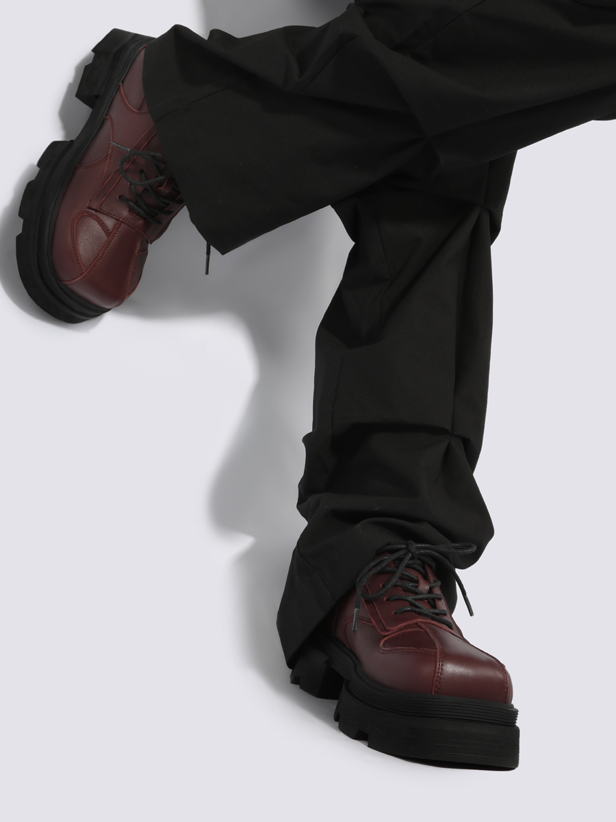 Unisex Genuine Leather Thick-Soled Shoes for Women - 2025 Spring/Summer British Style Height-Increasing Slimming Footwear