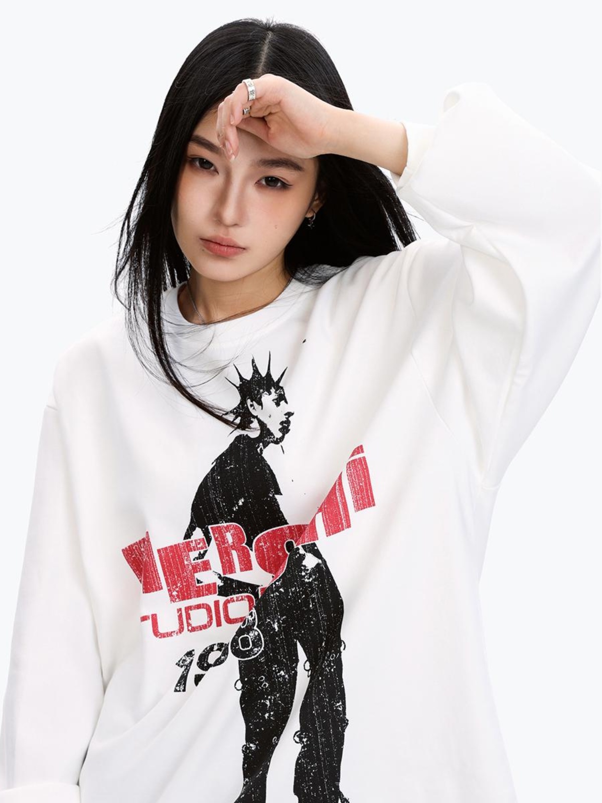 Unisex Long Sleeve Character Print T-Shirt - American Style, Loose Fit, Trendy Hip-Hop Streetwear, Cool 90s Vibe Unisex Long Sleeve Character Print T-Shirt - American Style, Loose Fit, Trendy Hip-Hop Streetwear, Cool 90s Vibe